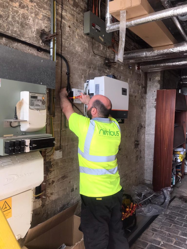 Nimbus Solar Engineer Installing Solis S5 GC36K LV Inverter